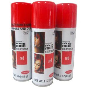 Lot of 3‎ Goodmark Temporary Red Hair Color Spray 3oz (85g) for Halloween Party